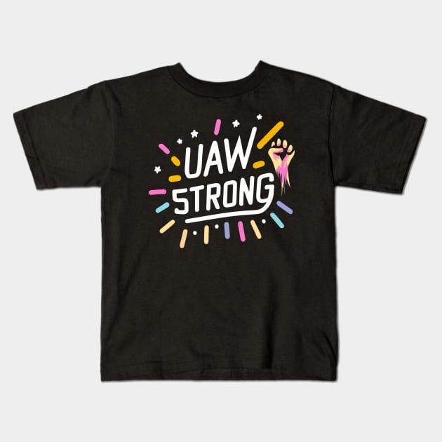 UAW Strong Fight With Full Colour Kids T-Shirt by Space Monkeys NFT